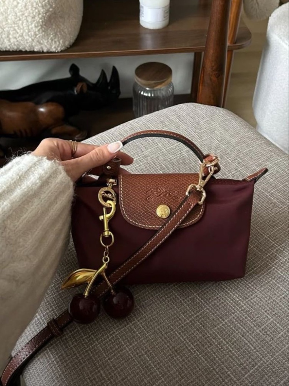 New Longchamp mini burgundy